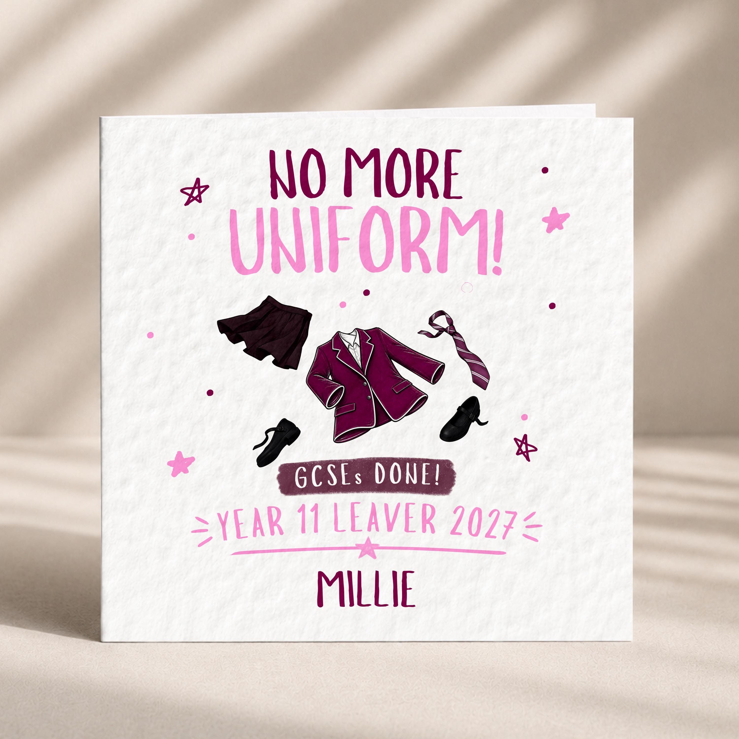 Personalised GCSE 2027 School Leaver Card For Son Or Daughter