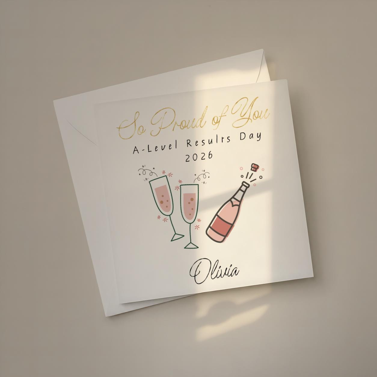 A Level Results Card Smooth Matte And Hammered Card Options