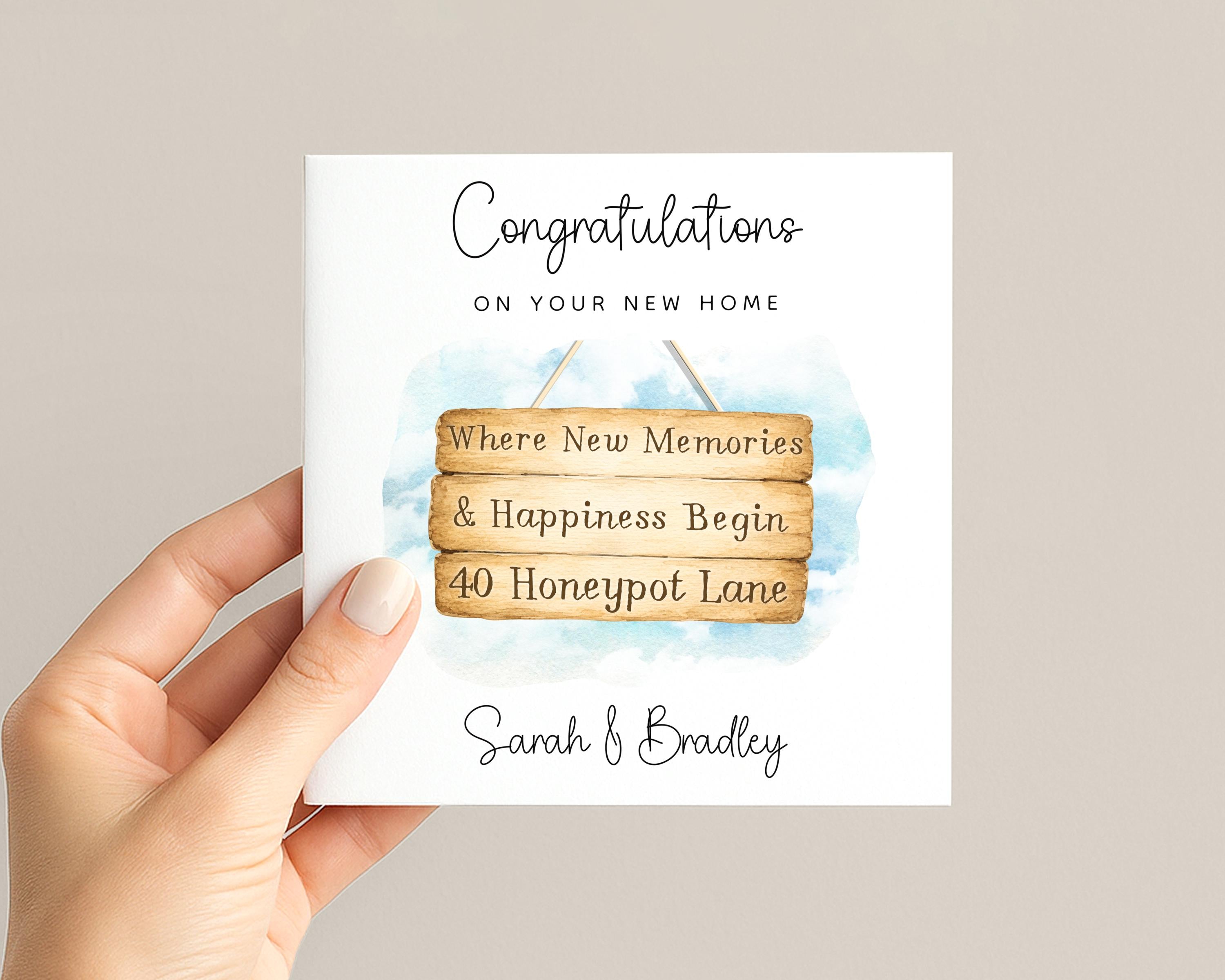 Personalised New Home Card with Custom Address and Names for a Couple