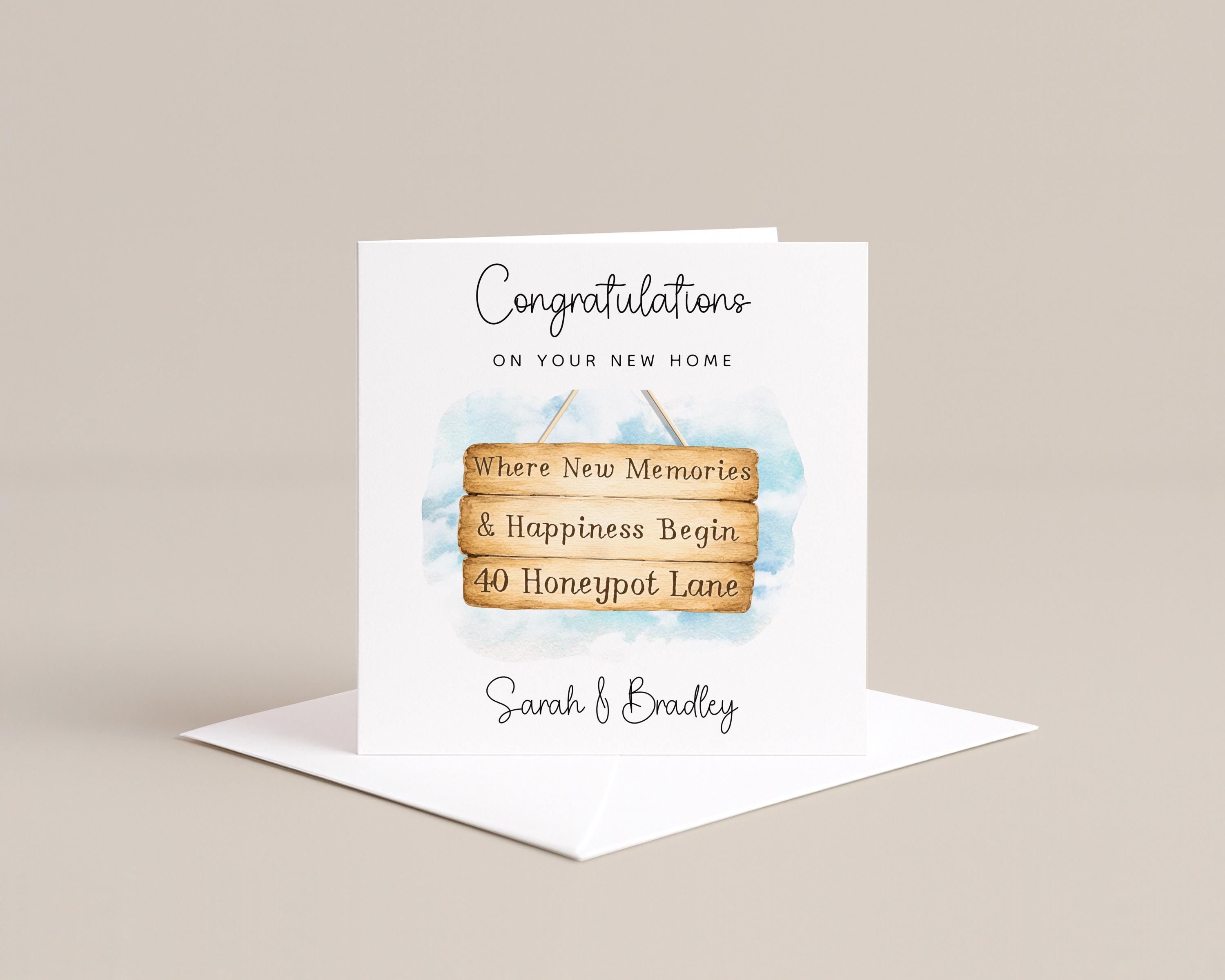 Personalised New Home Card with Custom Address and Names for a Couple