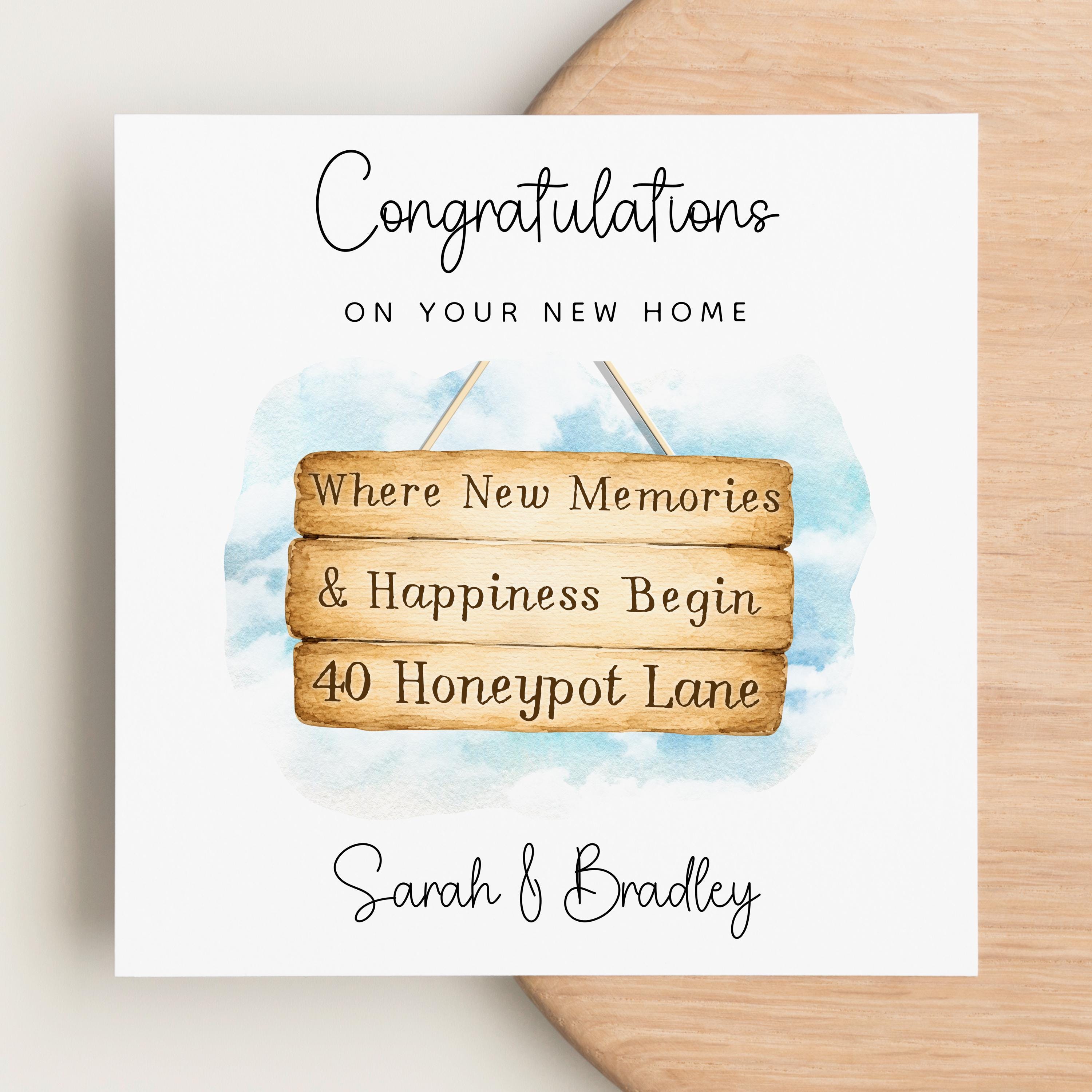 Personalised New Home Card with Custom Address and Names for a Couple
