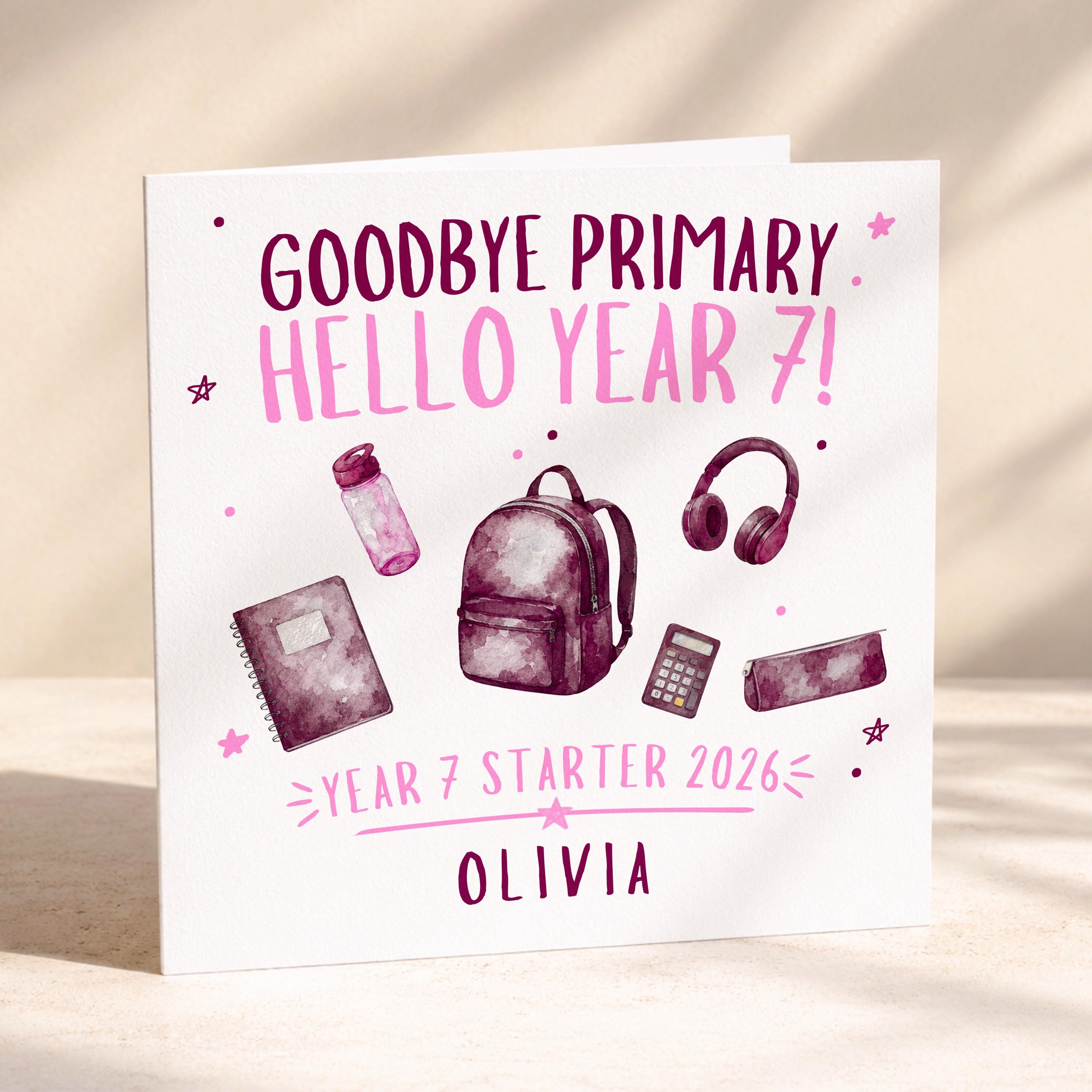 Personalised back to school card for starting secondary school