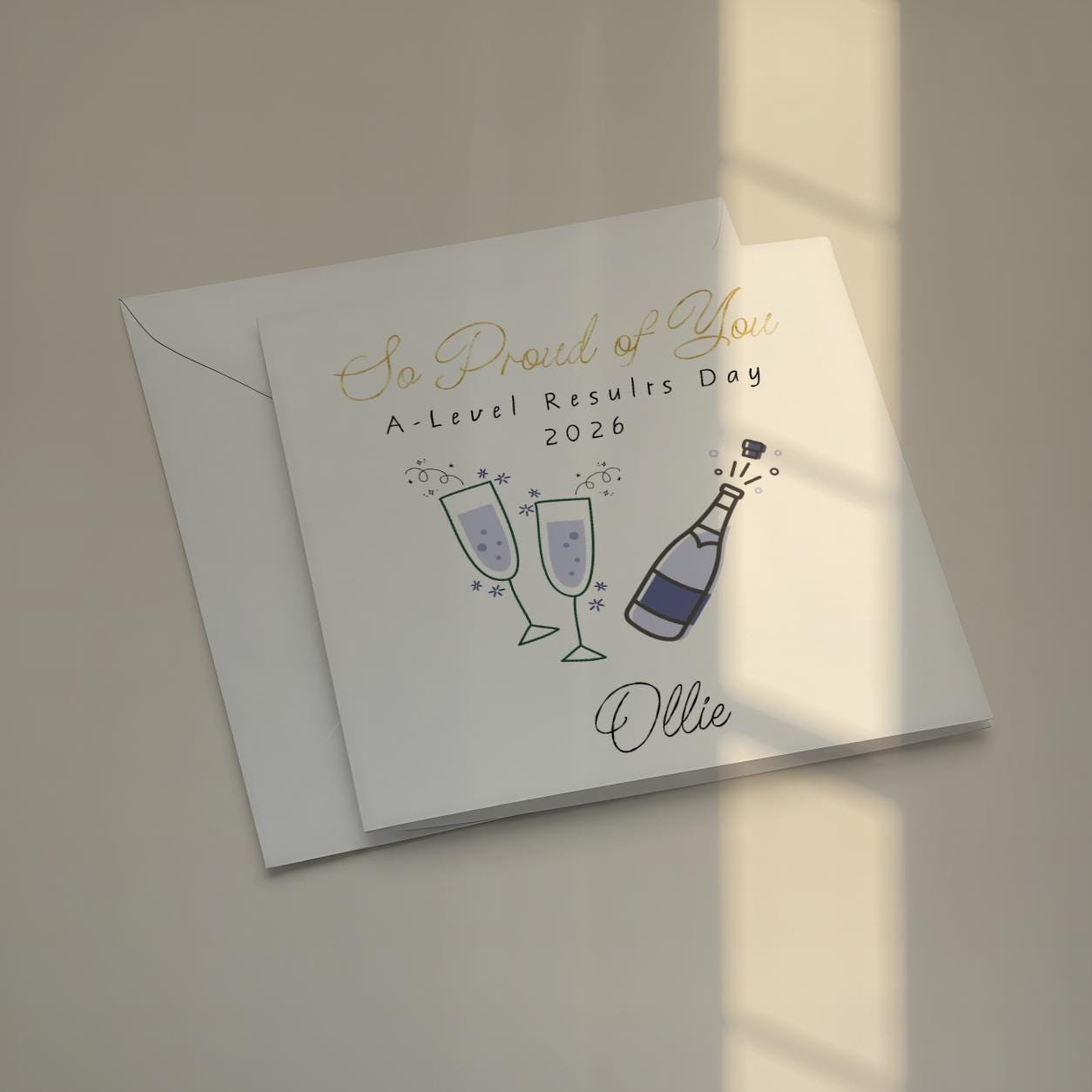 Personalised Exam Results Card Supplied With White Envelope