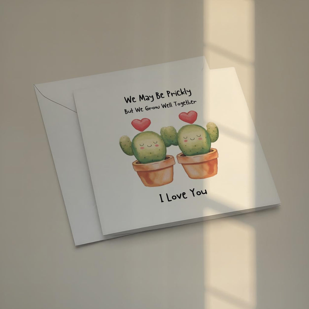Cactus card showing smooth matte and hammered card stock choices