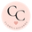 A circular logo with a pale pink background, large black 'CC' initials, a small pink heart, and the text 'CLOBELLESCARDS' along the bottom.